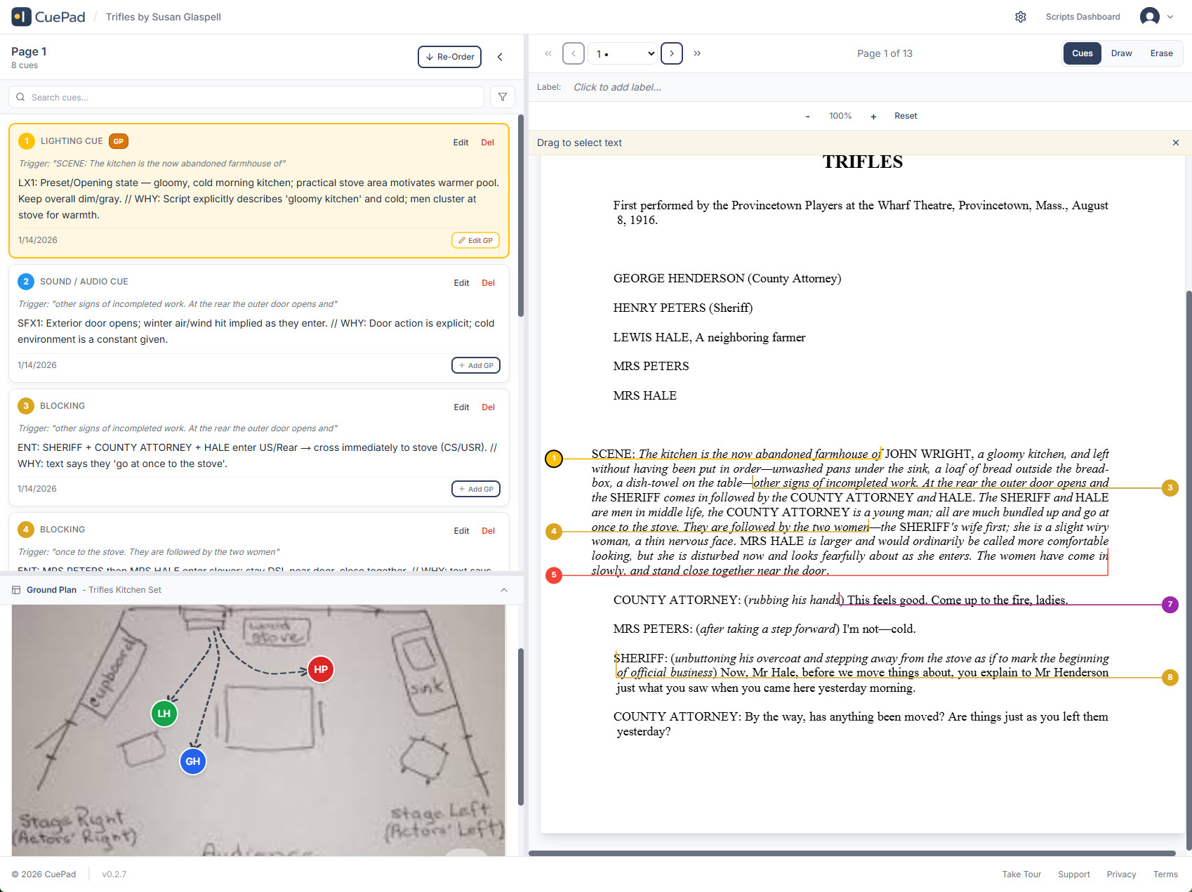 CuePad script interface